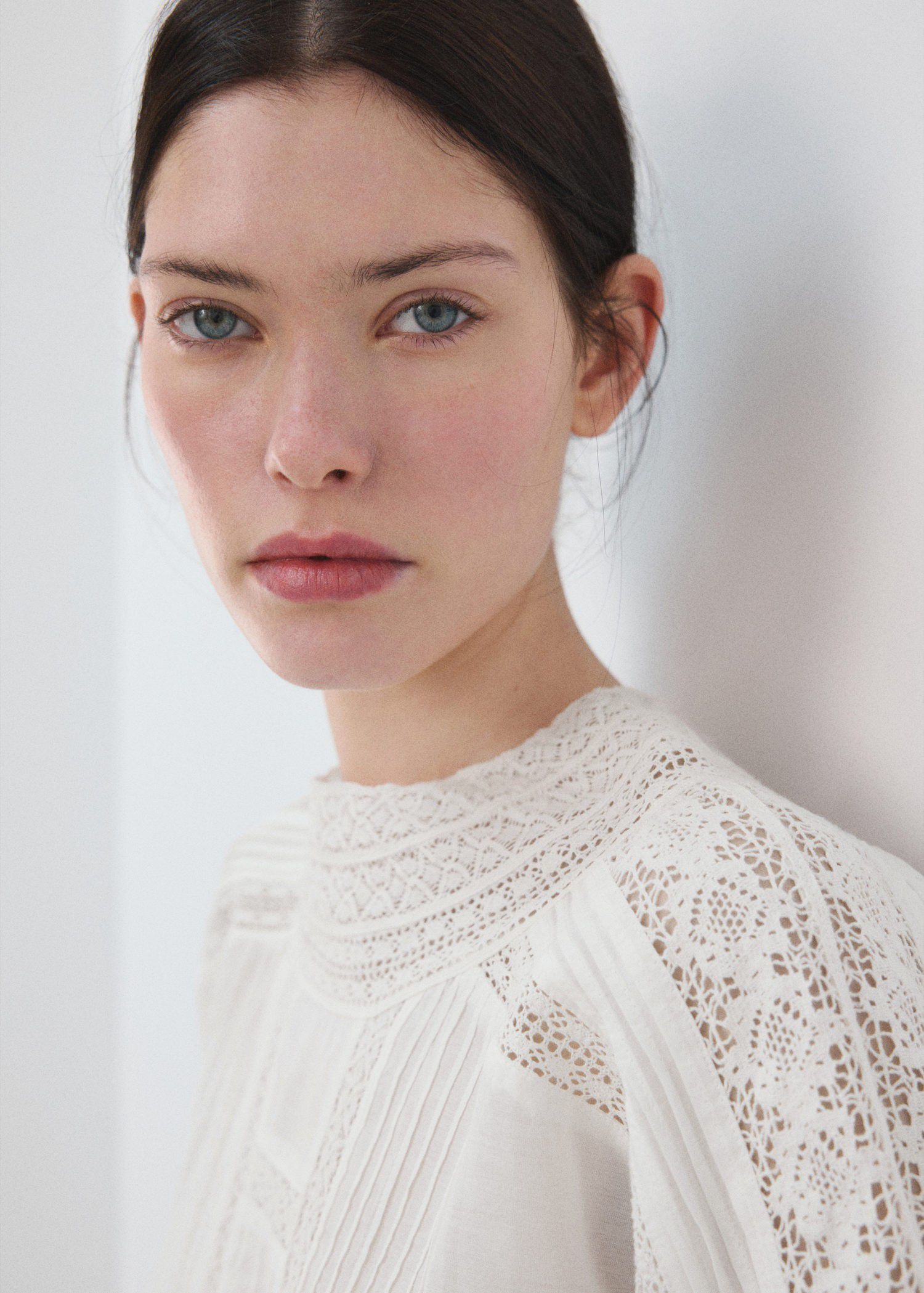 Embroidered openwork blouse