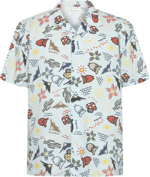 Box short sleeve AOP linen shirt - GOTS/Vegan