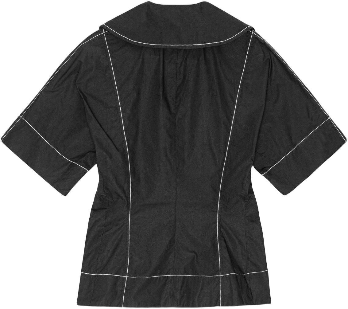 Cotton Poplin Wrap Blouse