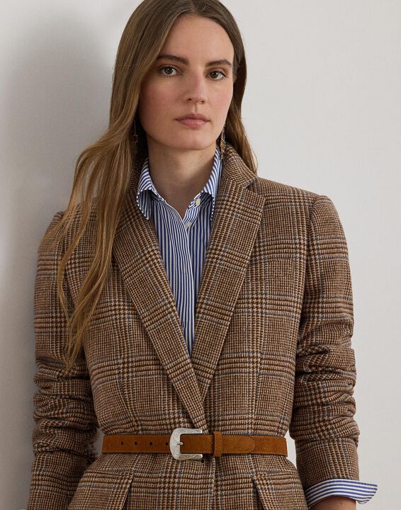 Glen Plaid Wool-Blend Twill Blazer
