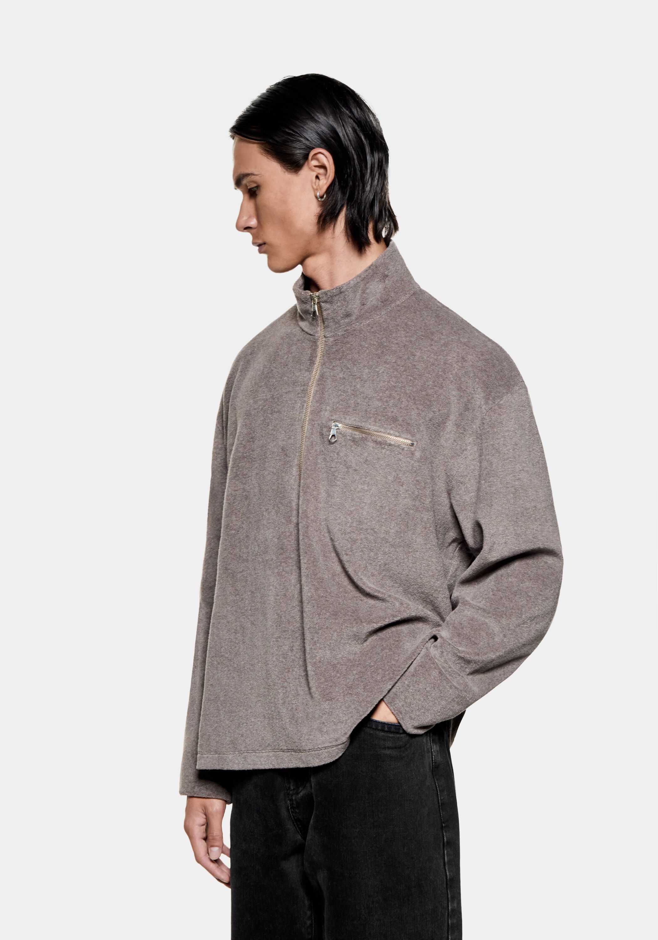 TOWELLING QUARTER ZIP