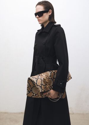Double-breasted cotton trench coat