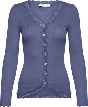 Silk cardigan w/ lace