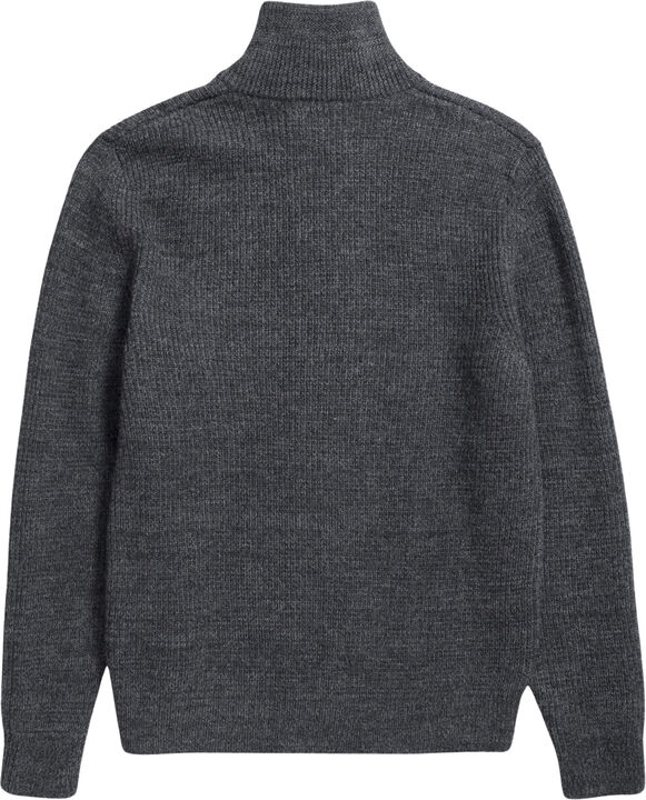 Hagen Wool Cotton Rib Full Zip Jacket