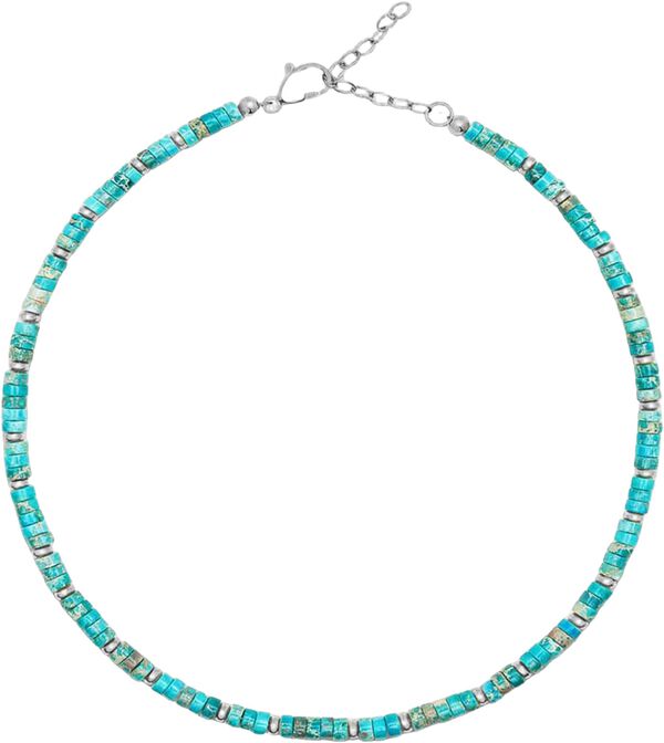 Heishi Turquoise Choker with Silver