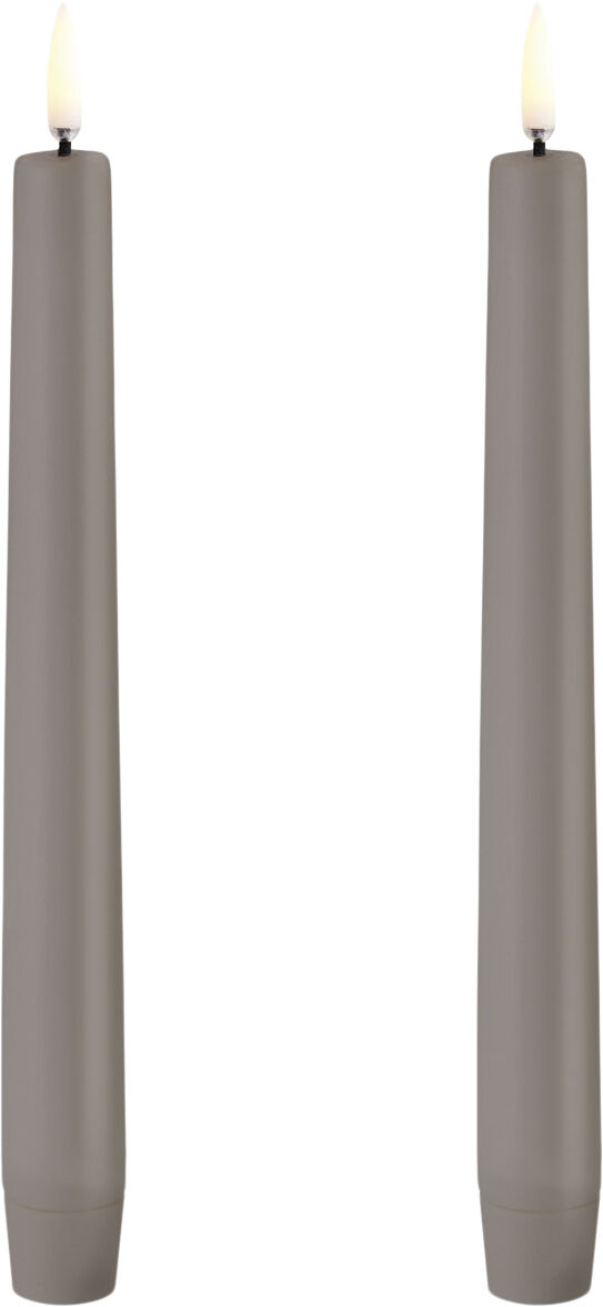 LED taper candle, Sandstone, Smooth, 2-pack, 2,3x20,5 cm