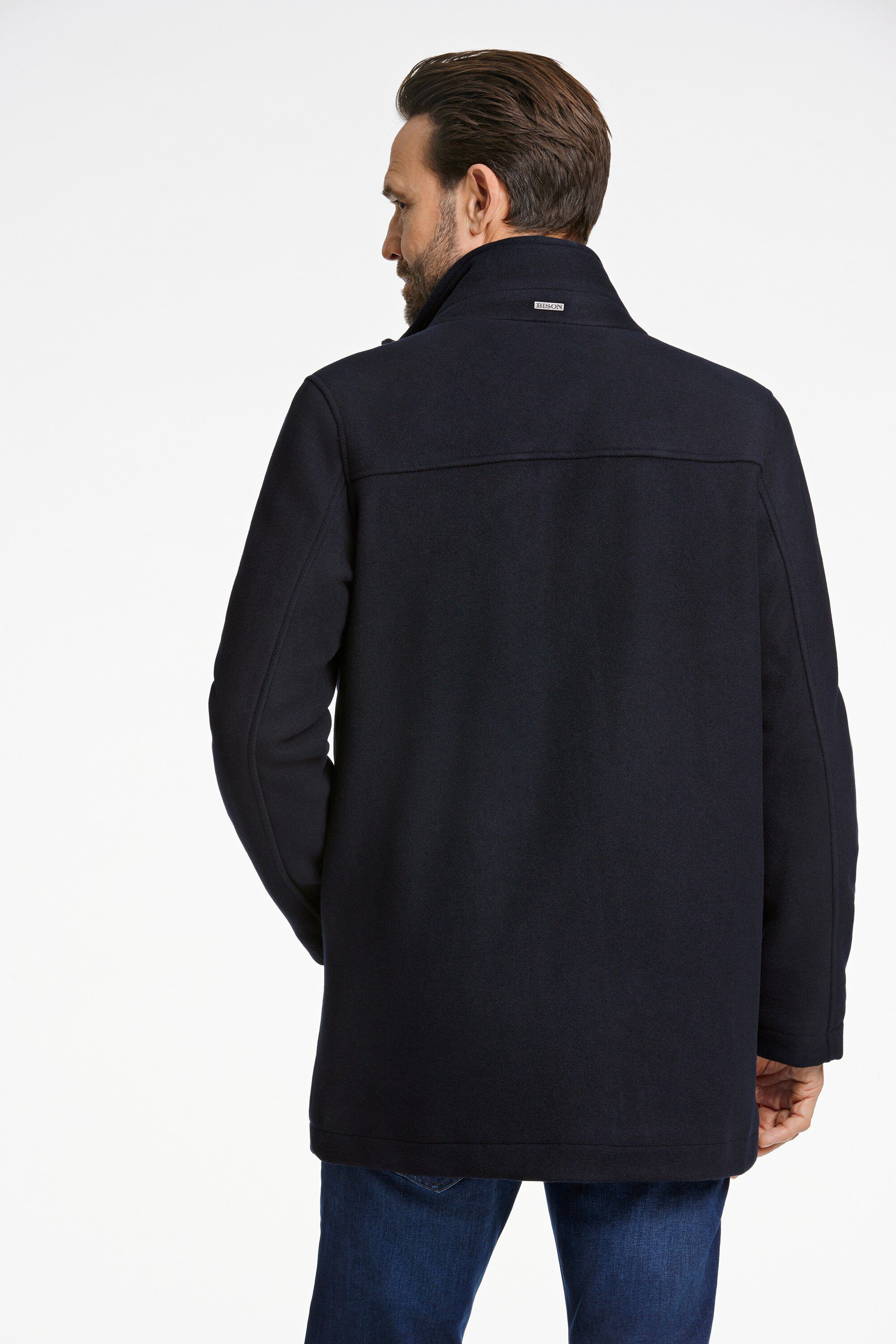 Relaxed-fit wool car coat