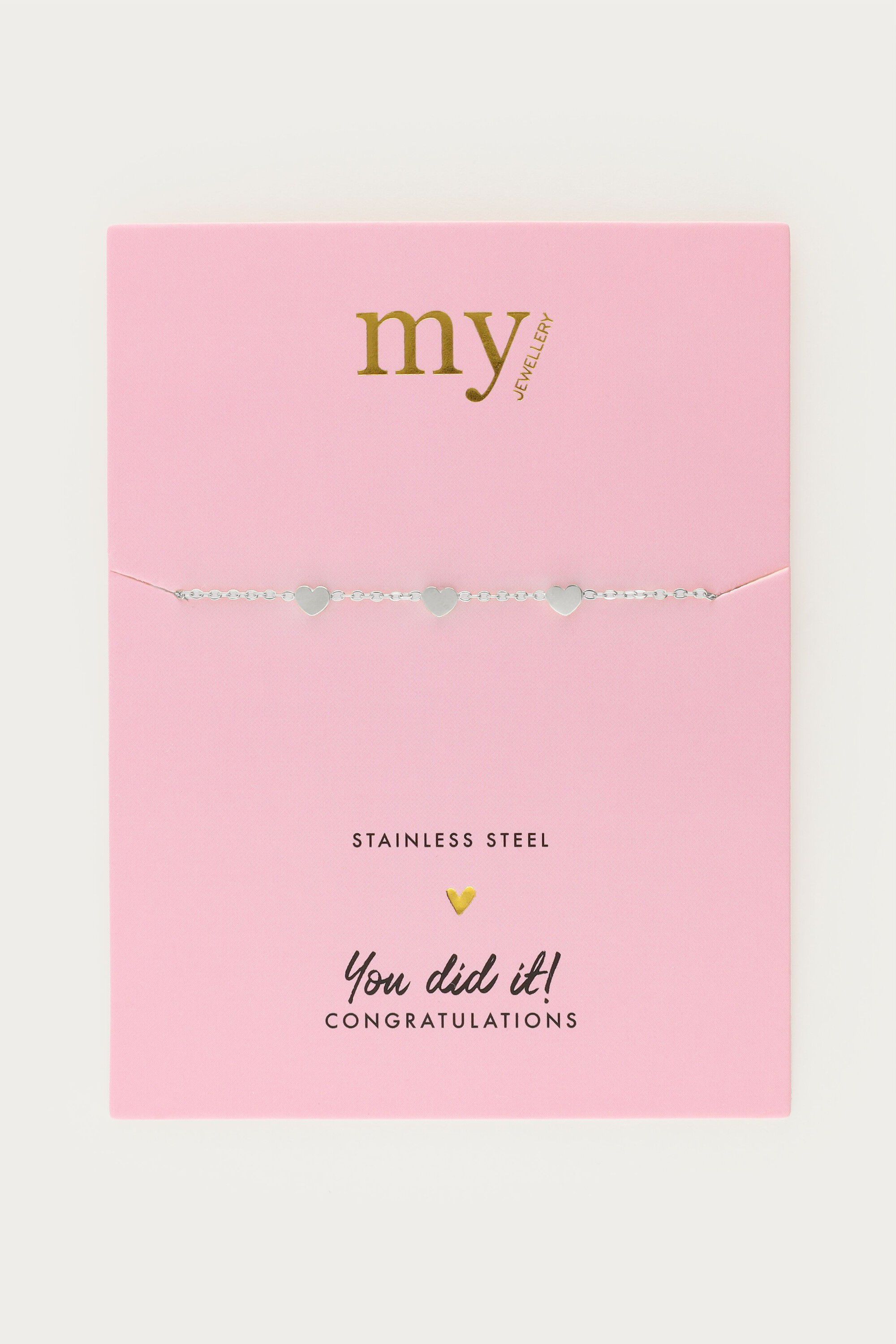 Bracelet with three hearts graduation