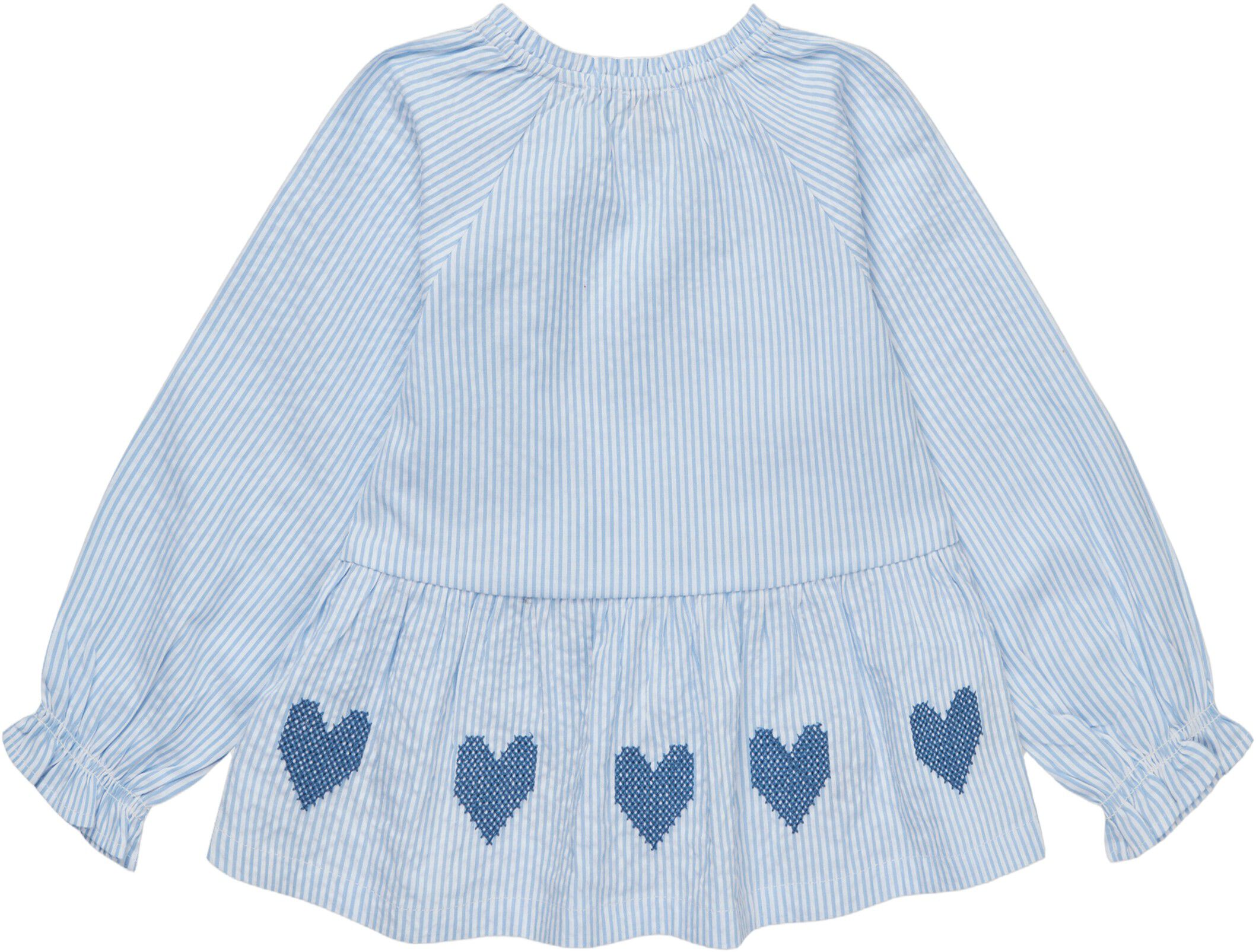 SEERSUCKER LS BLOUSE W. EMB.