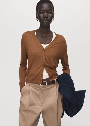 V-neck knitted cardigan