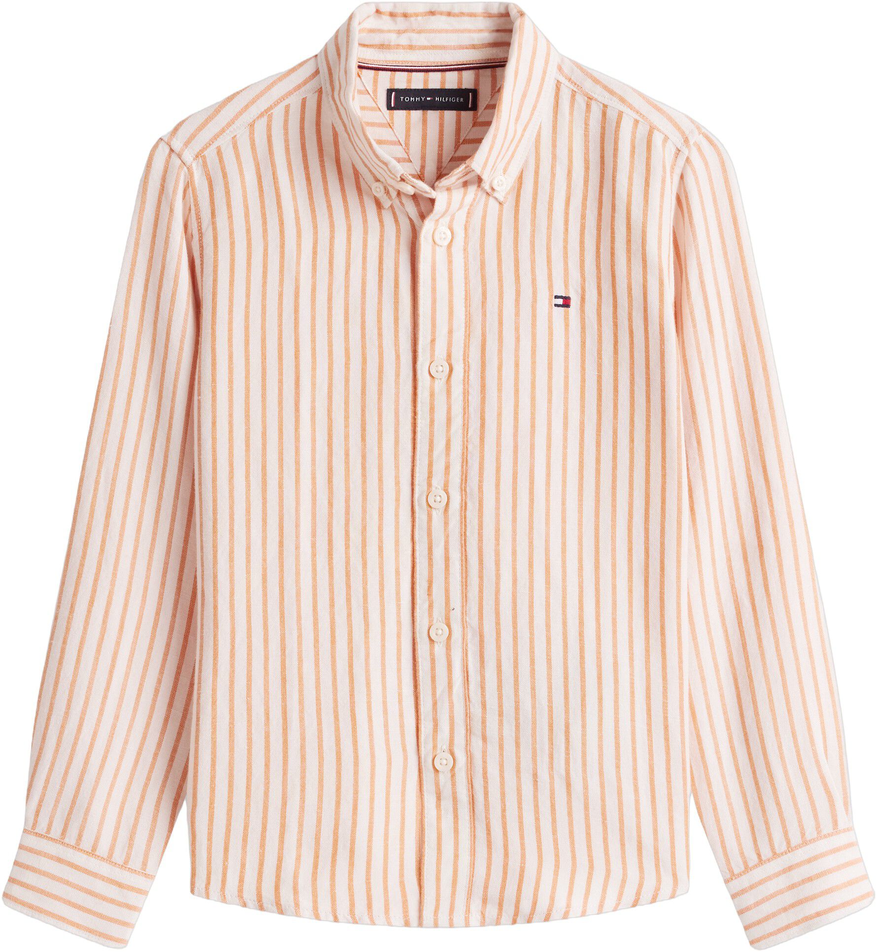 Stripe Linen Blend Button-Down Shirt