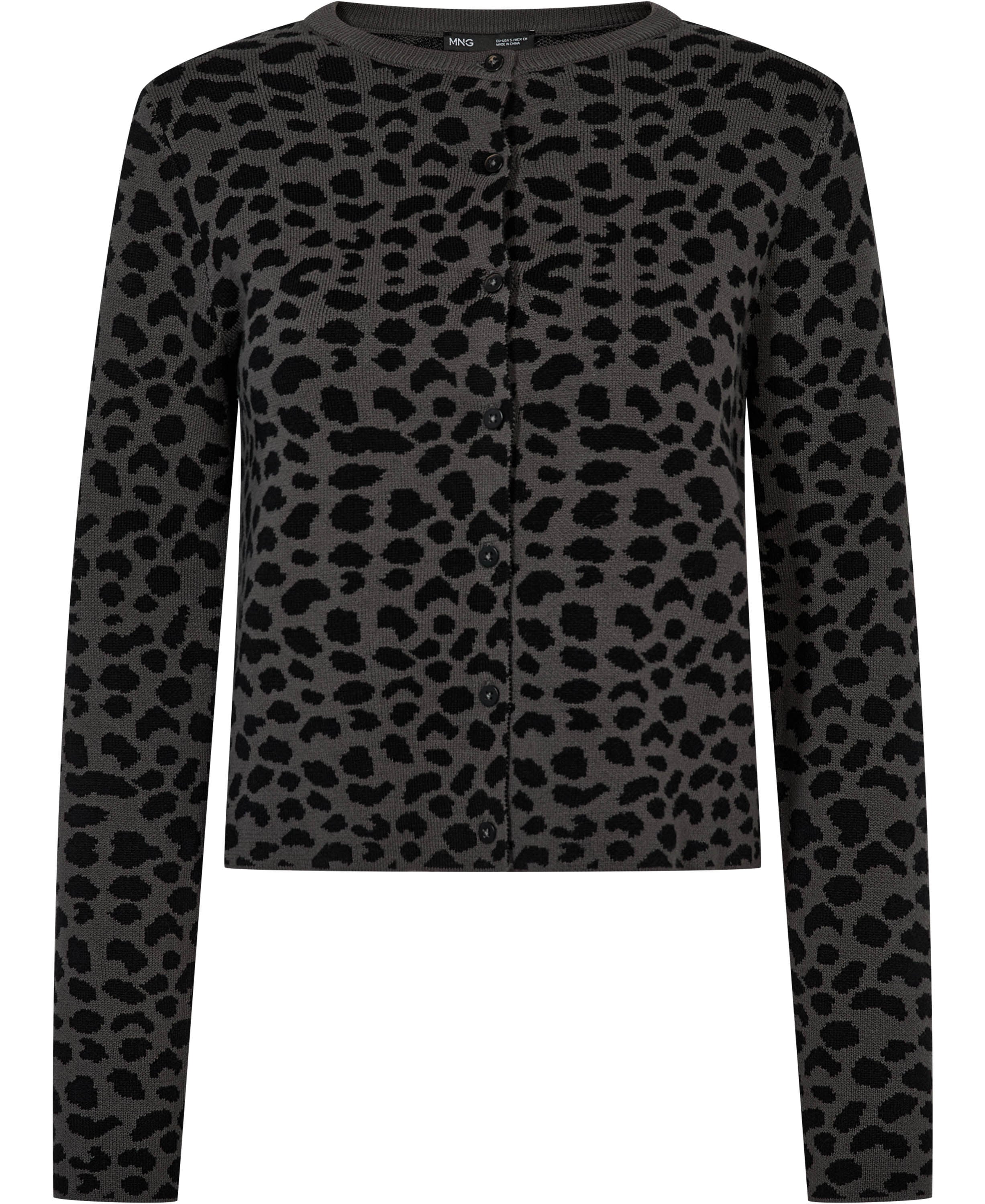 Animal print cardigan with buttons