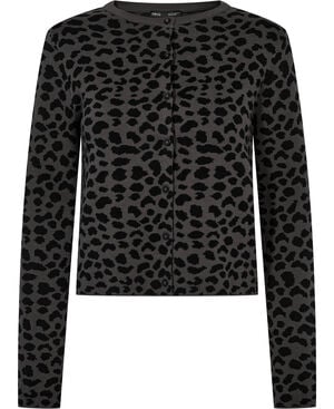 Animal print cardigan with buttons