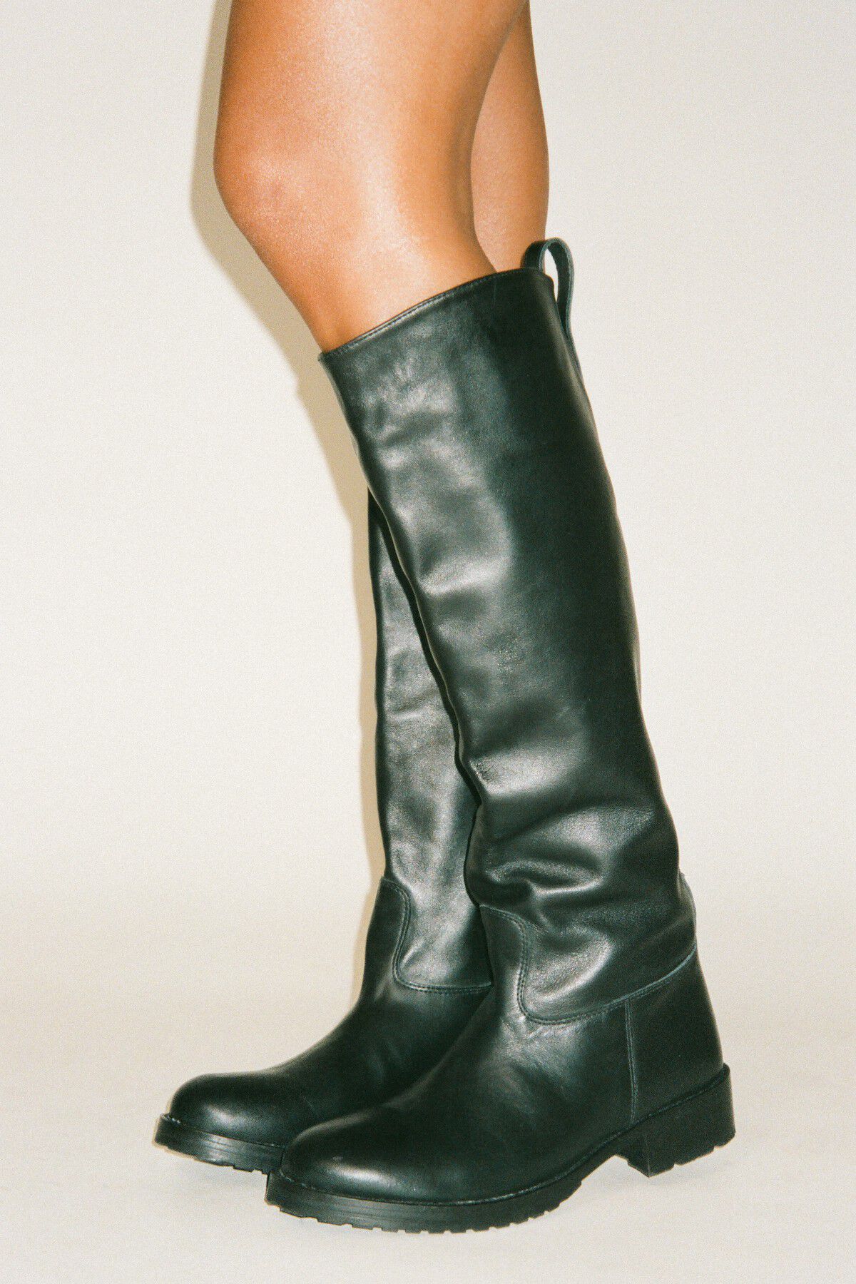Leather riding boot