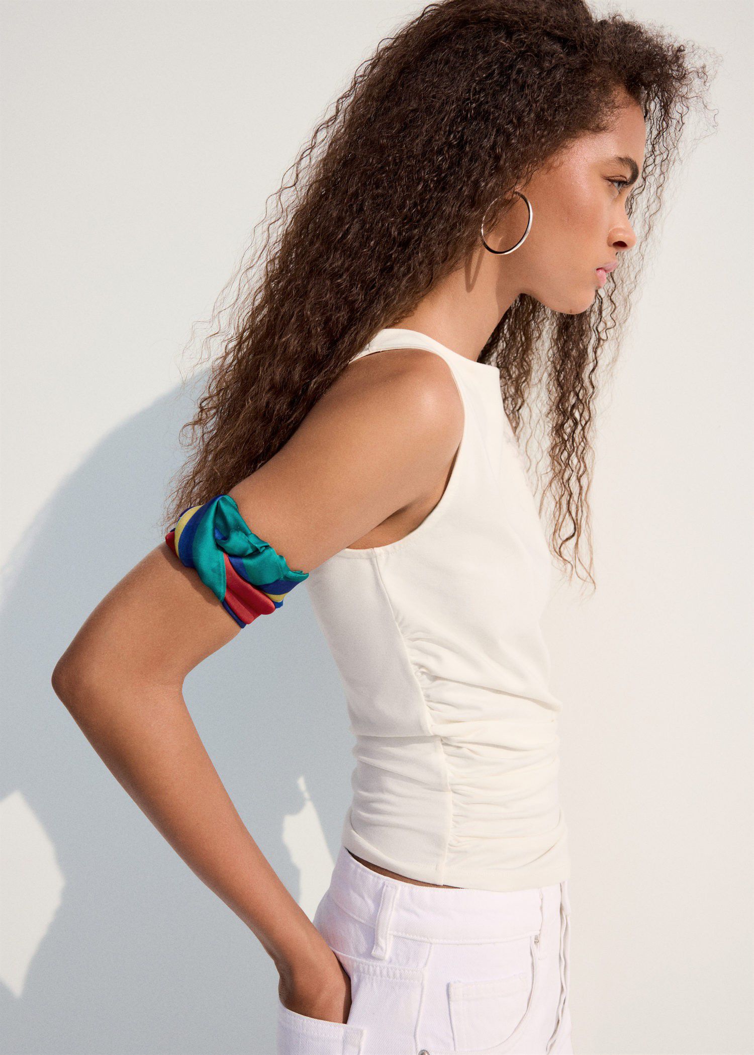 Draped cotton top