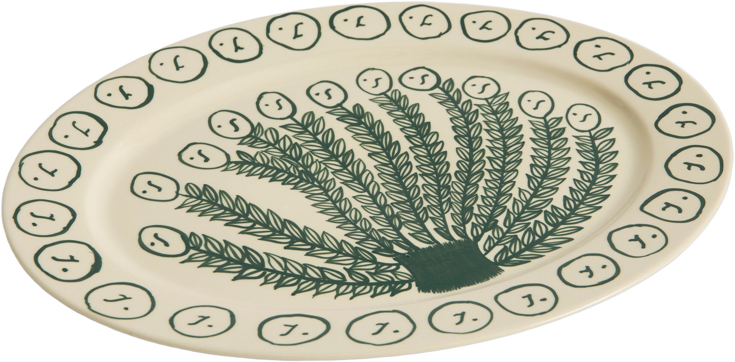 La Pittura Oval Serving Platter - L36,5 - Olive grove