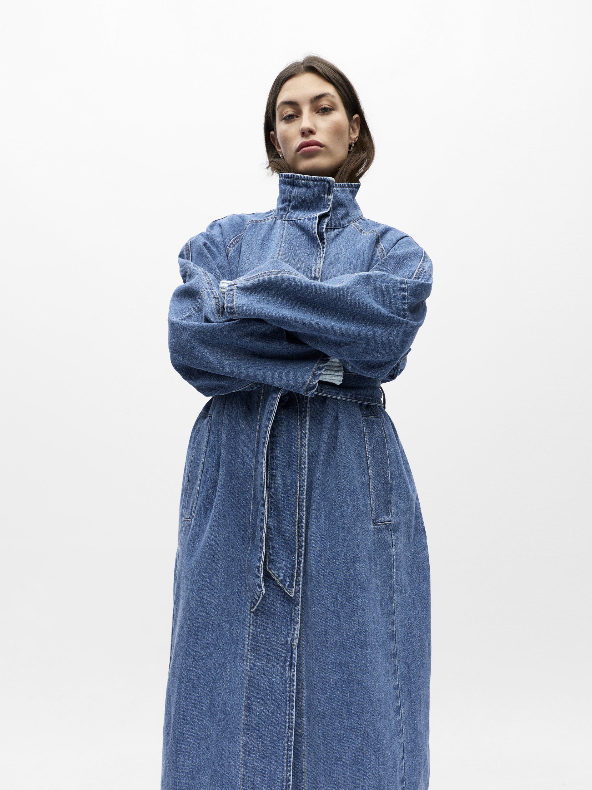 OBJTRINNA L/S DENIM TRENCHCOAT NOOS