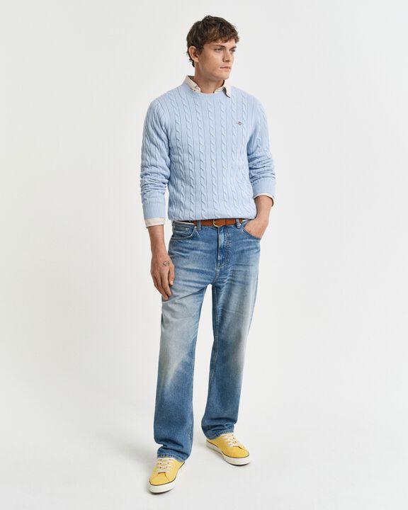 COTTON CABLE C-NECK