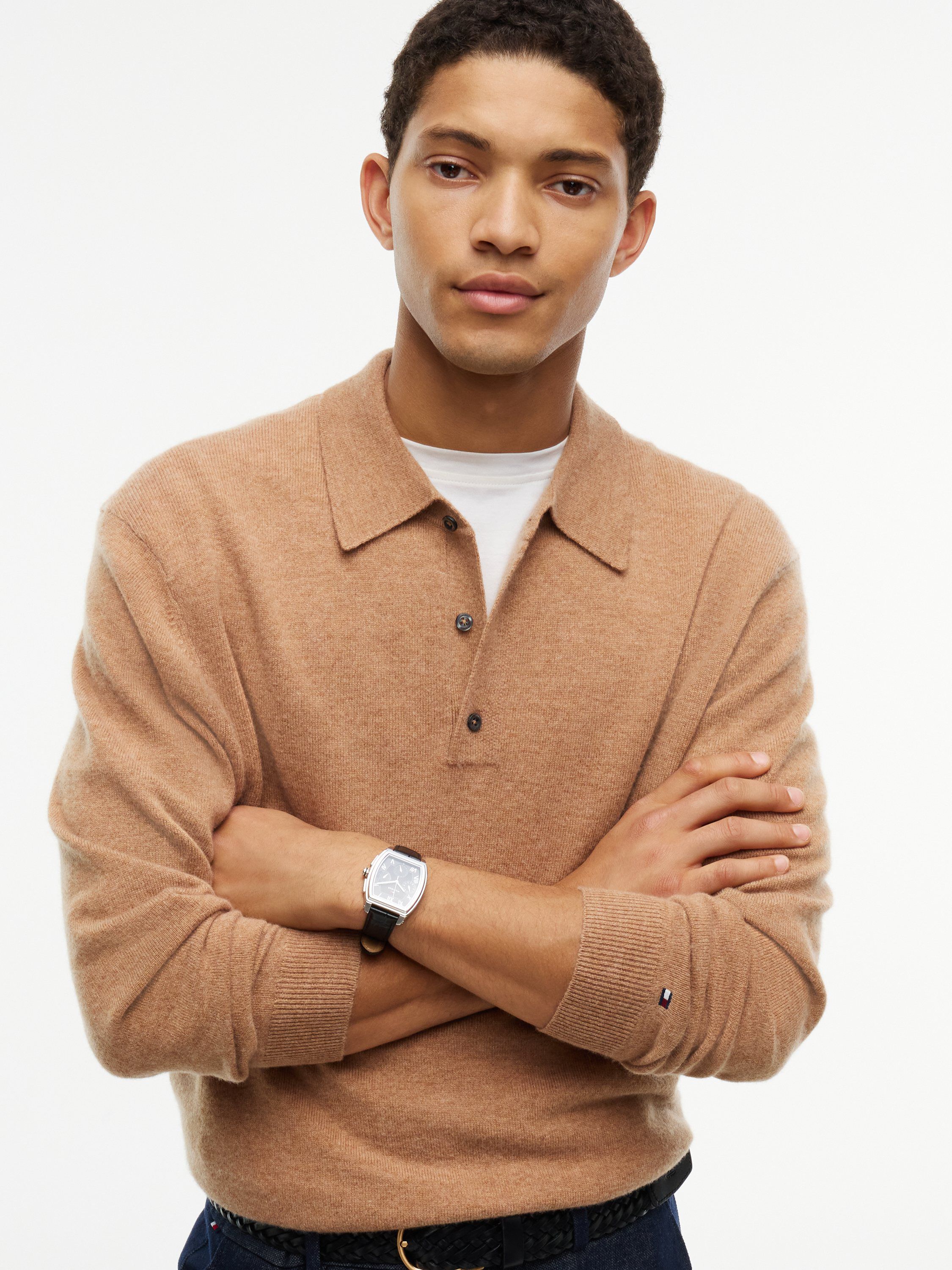 NY CASHMERE BLEND SWEATER POLO