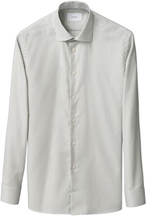 Slim Fit Light Green Melange Semi Solid Fine Twill Shirt