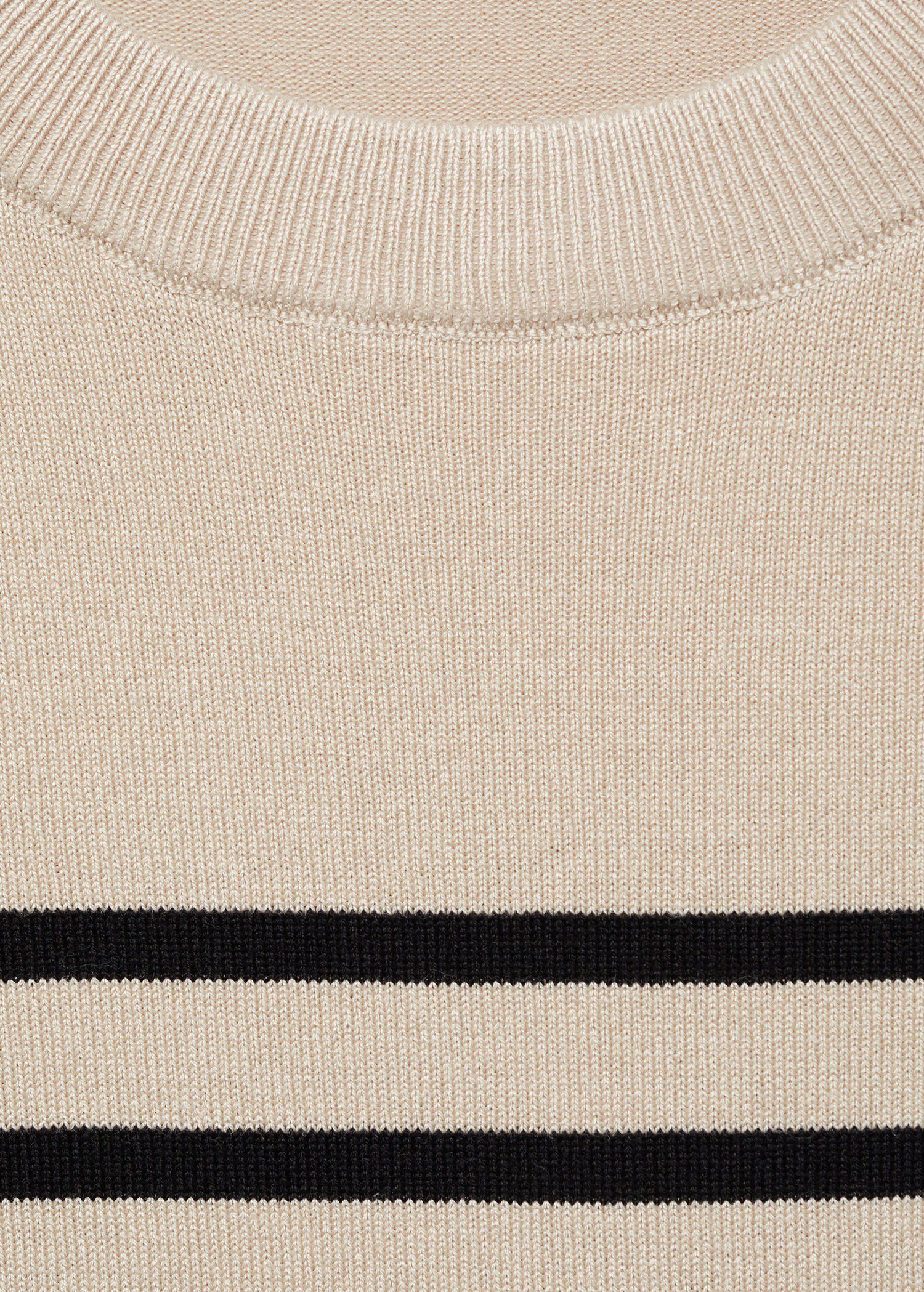 Striped short-sleeved sweater