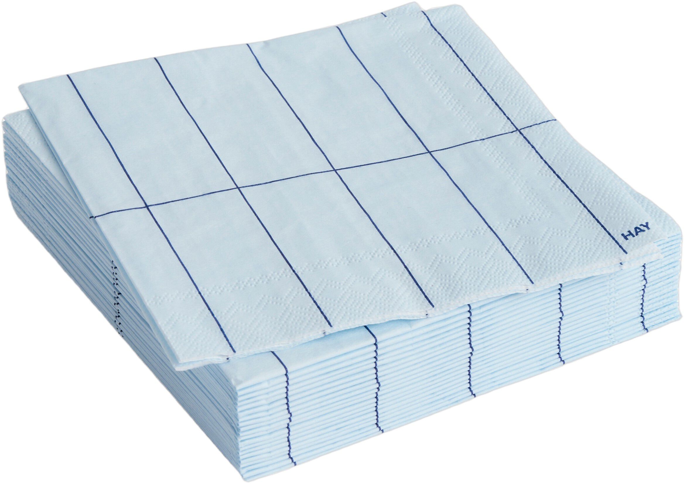 Pattern Napkins-Set of 20 Cocktail-Light blue and blue grid