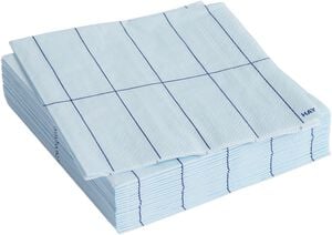 Pattern Napkins-Set of 20 Cocktail-Light blue and blue grid