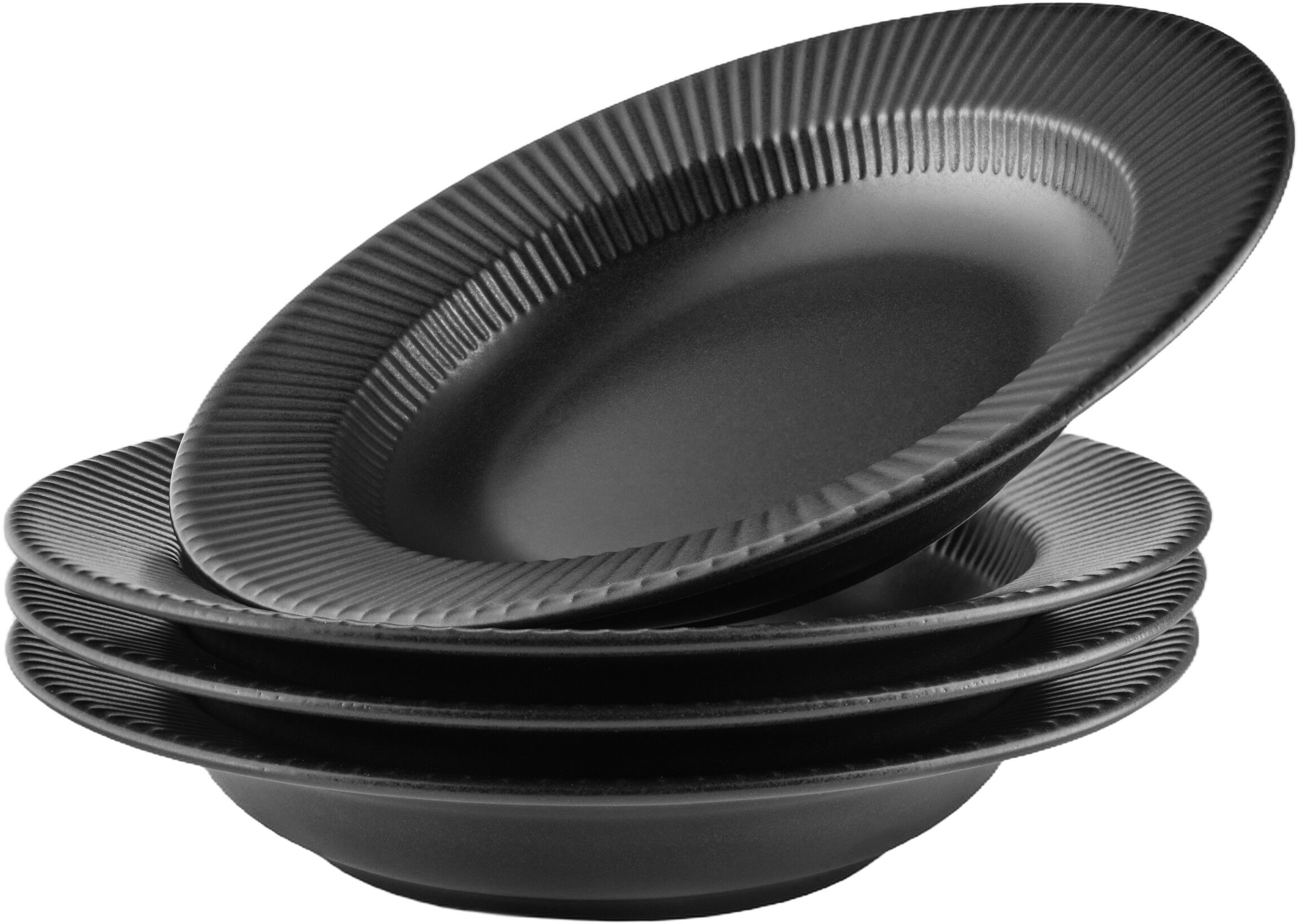 Legio Nova Dyb tallerken 22 cm Black - 4 stk