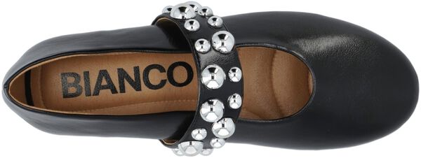 BIALUNA Studded Ballet Flat Faux Leather