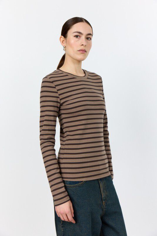 LR-NEDDIE 2 T-shirt M&oslash;rk brun