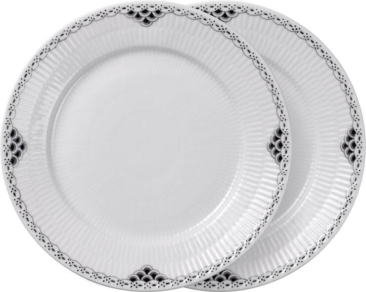 Sort Riflet Blonde tallerken 22cm 2-pak