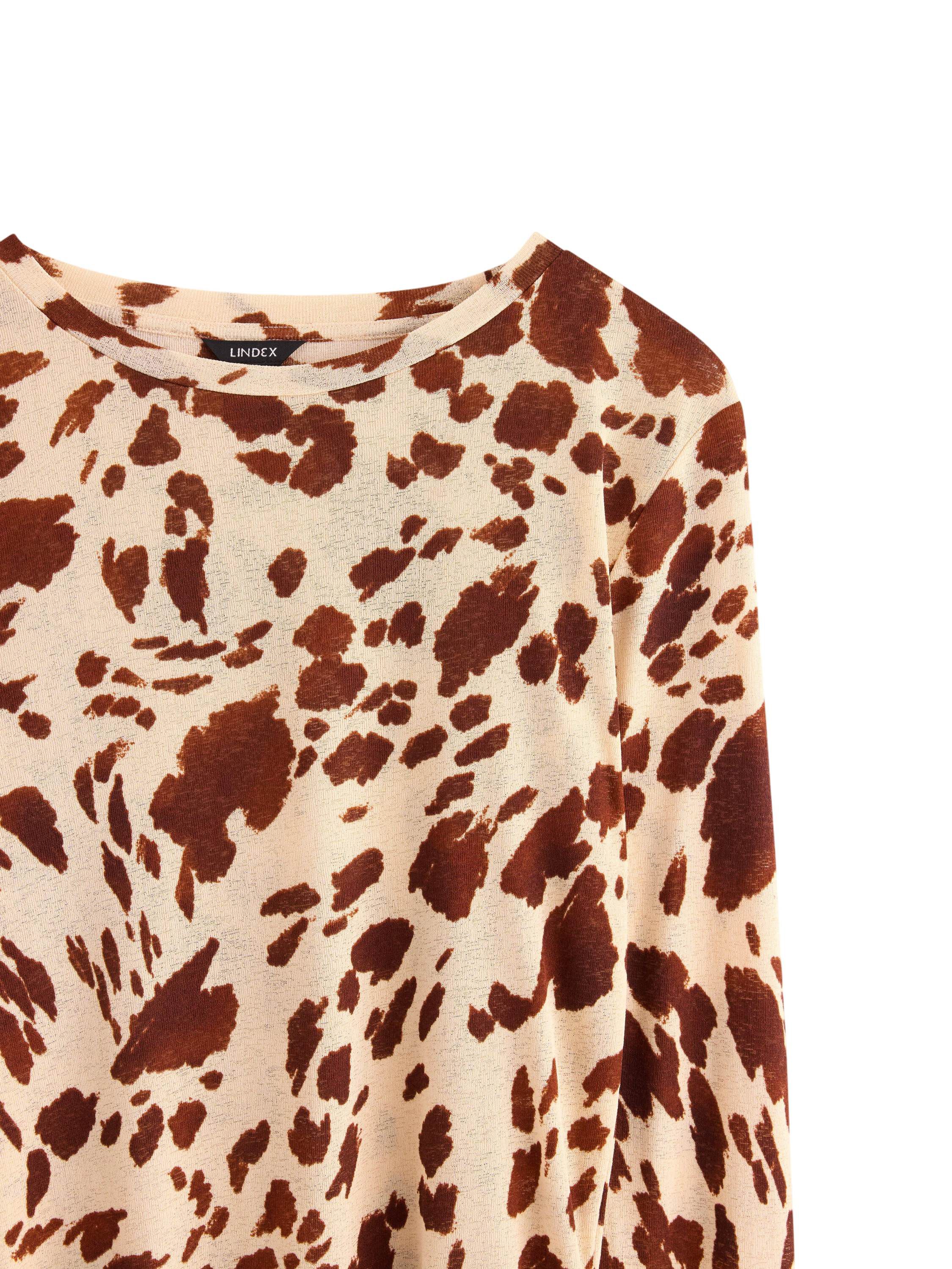 Long-sleeved top in soft, sheer jer