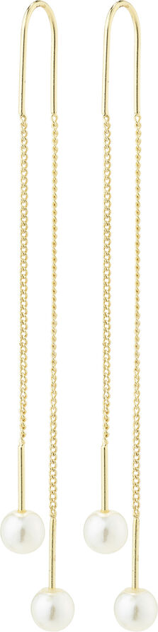 EUONIA pearl chain-earrings gold-plated