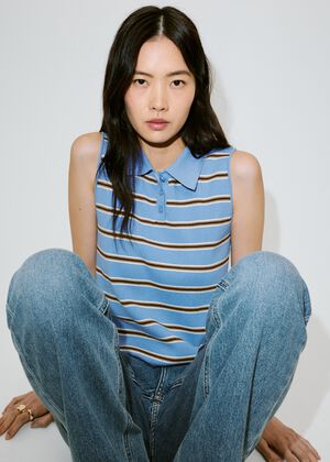 Striped ribbed vest