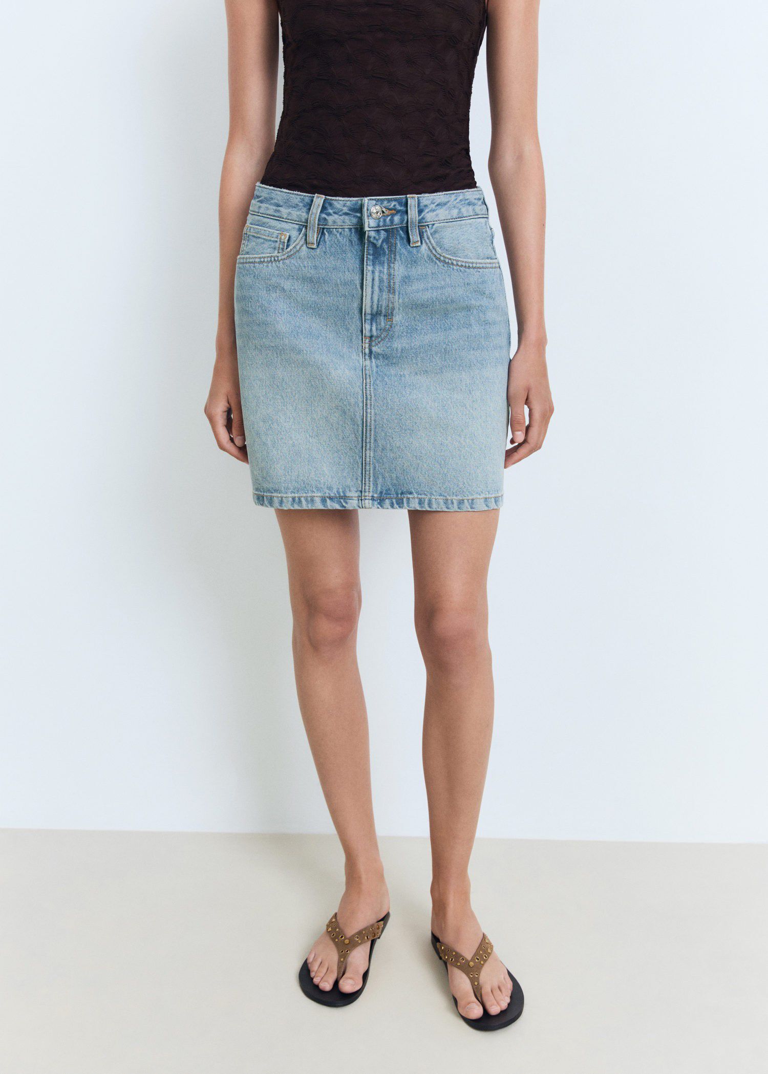 Denim short skirt