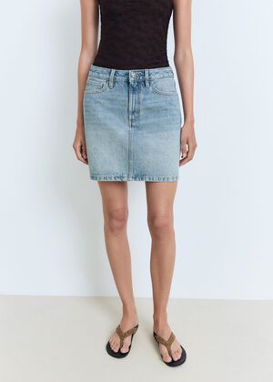 Denim short skirt