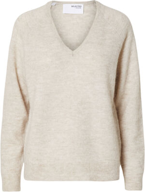 SLFLULU NEW LS ALPACA BLEND KNIT V-NECK B NOOS
