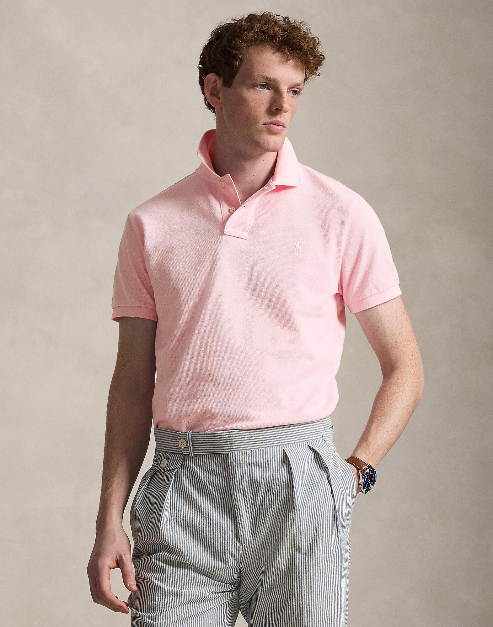 Custom Slim Fit Mesh Polo Shirt