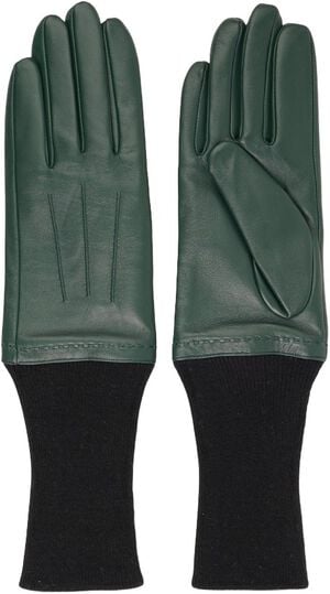 UDINE - FEMININE LEATHER GLOVES W/ LONG KNIT CUFF & CASHMERE