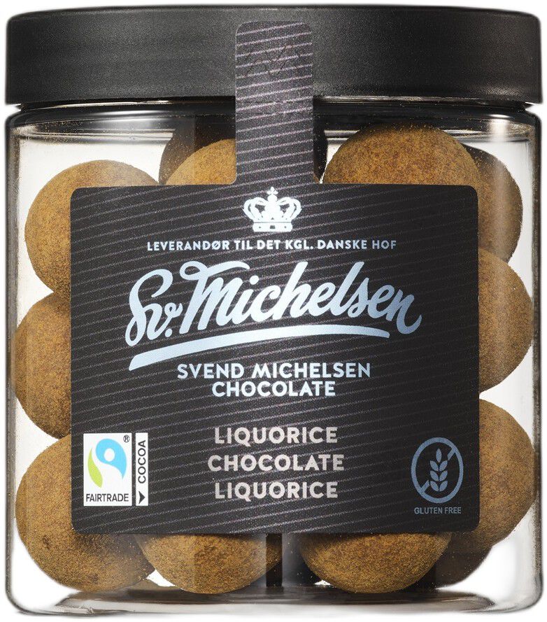 Lakrids med chokolade og lakridspulver