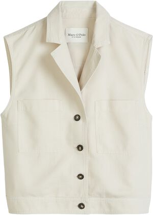 Vest, boxy shape, lapel collar, pat