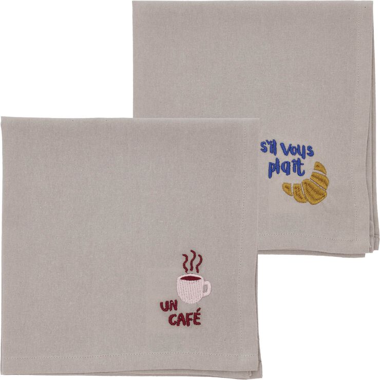 Stofservietter 40x40 Bistro 2 stk. Coffee brown