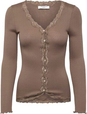 RWBabette Silk LS V-neck Lace Cardigan