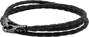 Men's Black Wrap Around Leather Bracelet