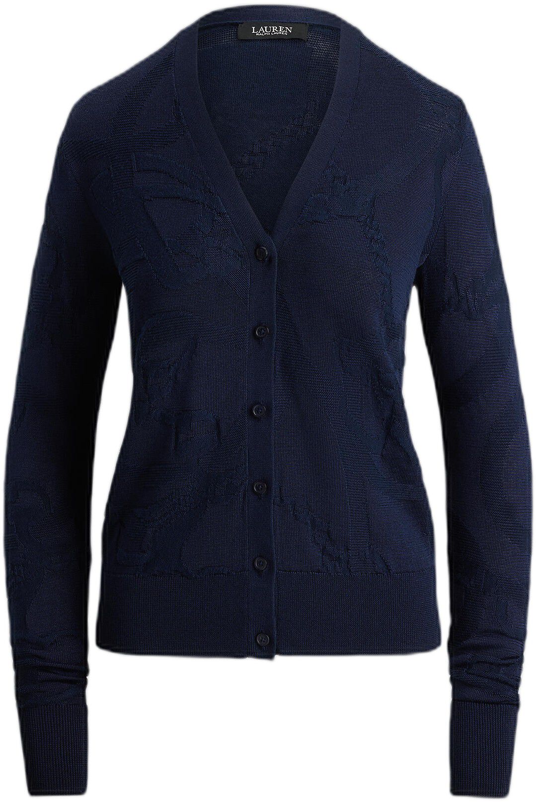 Belting-Motif V-Neck Cardigan