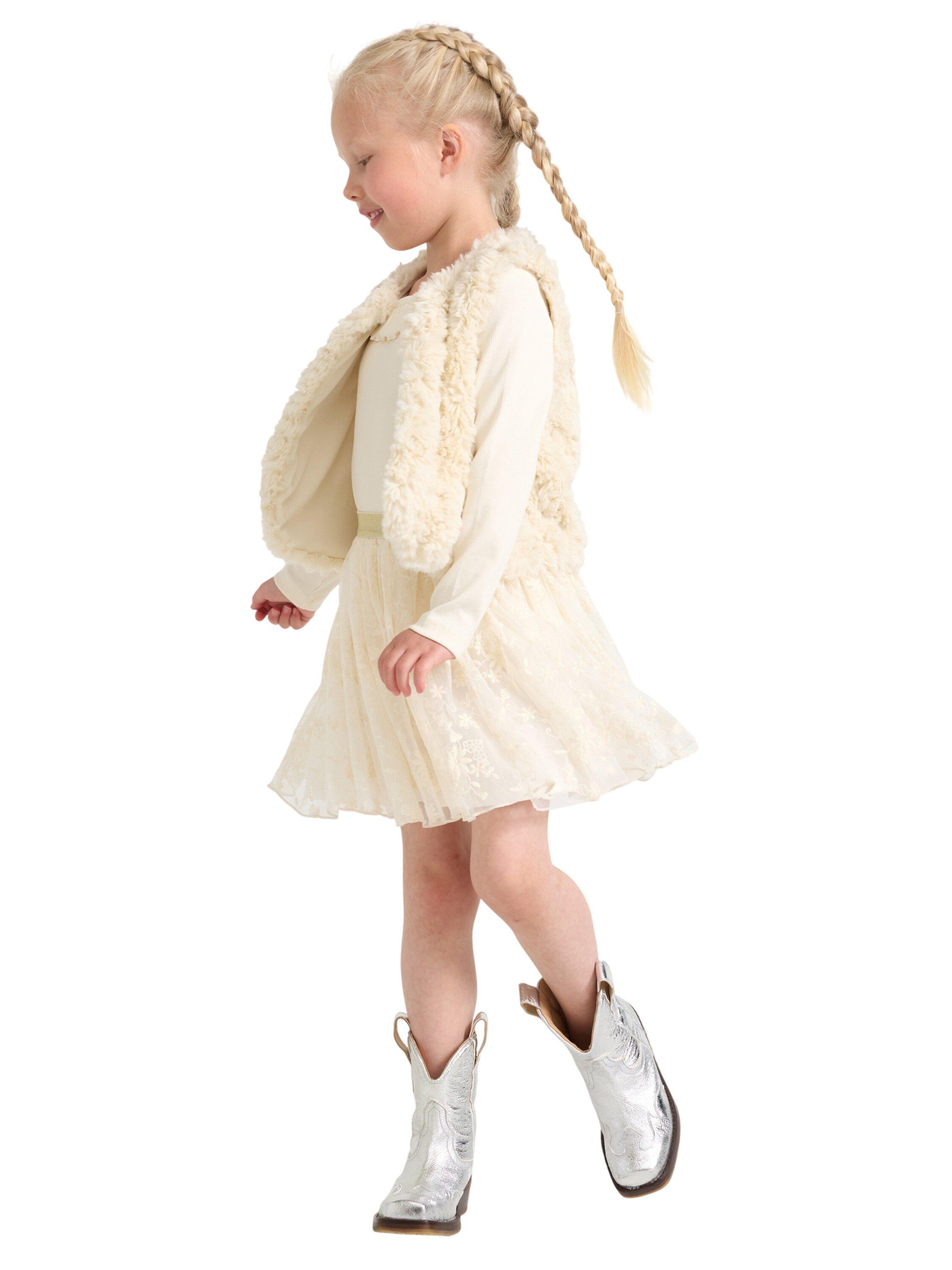 Jersey skirt with sheer lace and a