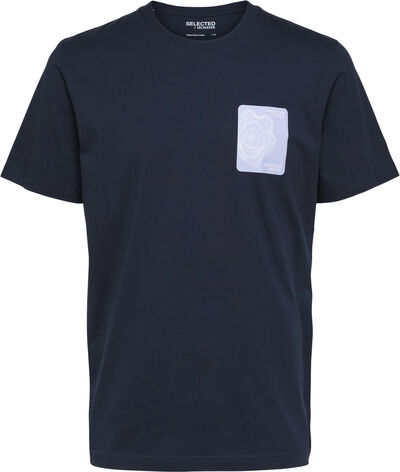 PRINT SS O-NECK TEE W Selected Homme | DKK | Magasin.dk