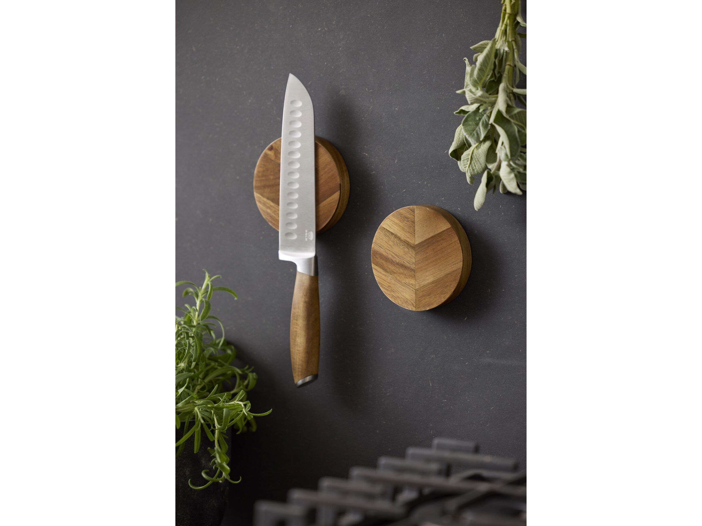 Knivmagnet 9 x 2 cm 2 stk Akacietr&aelig;