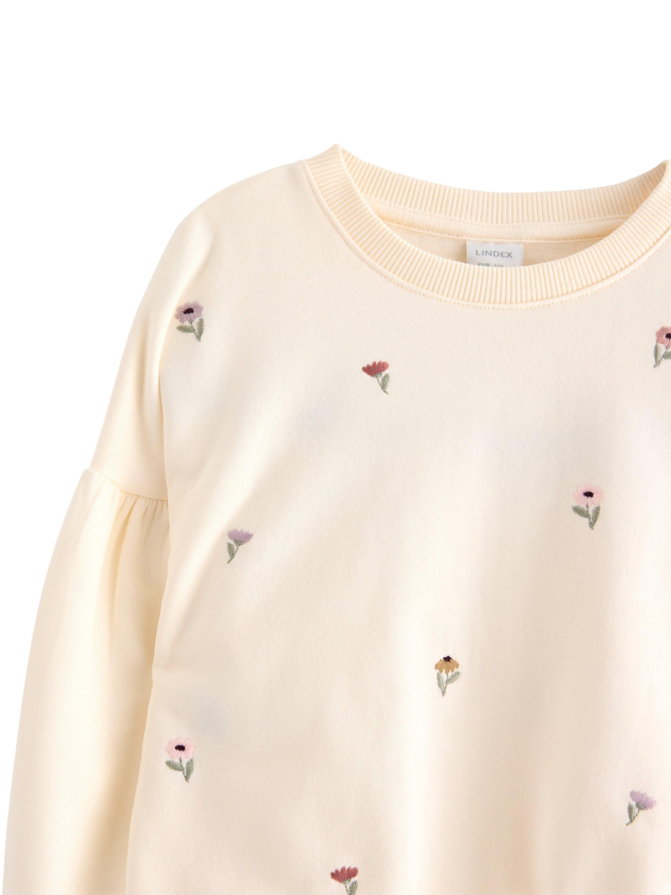 Mjuk sweatshirt i bomullstrik&aring; med