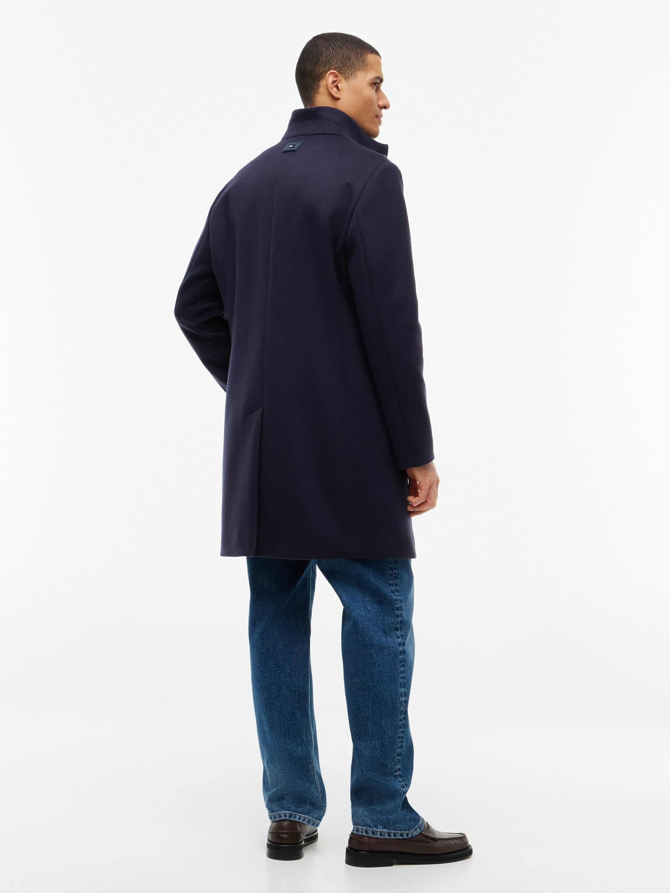 New York Label Wool Blend Coat